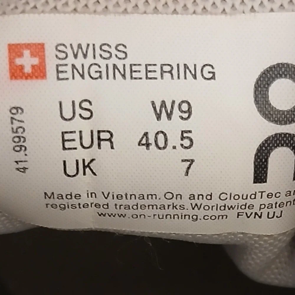 On Running Cloudswift Womens 9 Glacier White CloudTec Shoes Sneakers 41.99579